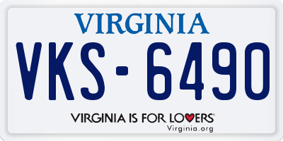 VA license plate VKS6490