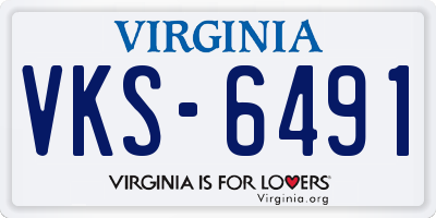 VA license plate VKS6491