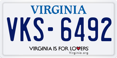 VA license plate VKS6492