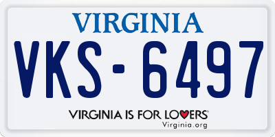 VA license plate VKS6497