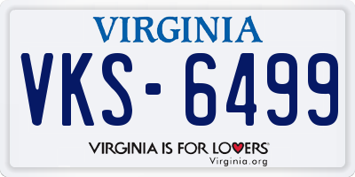 VA license plate VKS6499