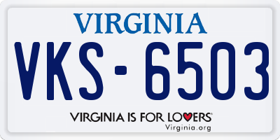 VA license plate VKS6503