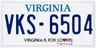 VA license plate VKS6504