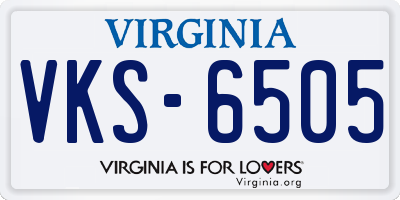 VA license plate VKS6505