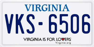 VA license plate VKS6506