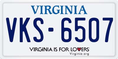VA license plate VKS6507