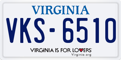 VA license plate VKS6510