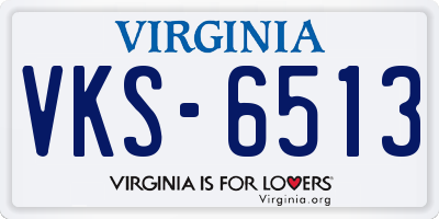 VA license plate VKS6513