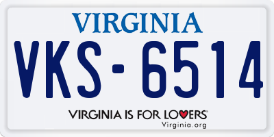 VA license plate VKS6514
