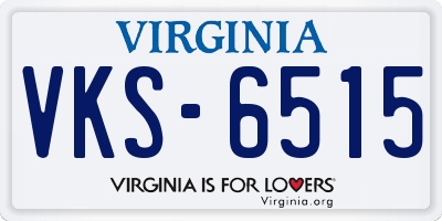 VA license plate VKS6515