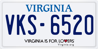 VA license plate VKS6520