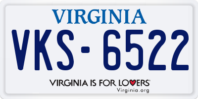 VA license plate VKS6522
