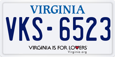 VA license plate VKS6523