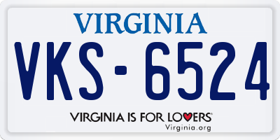 VA license plate VKS6524