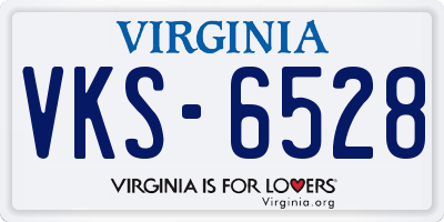 VA license plate VKS6528