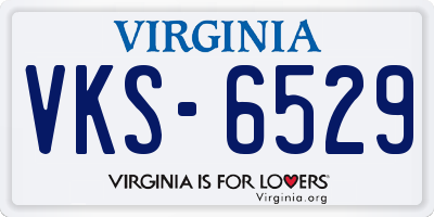 VA license plate VKS6529