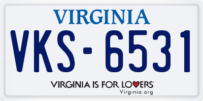 VA license plate VKS6531