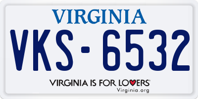 VA license plate VKS6532