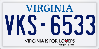 VA license plate VKS6533