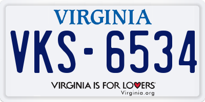 VA license plate VKS6534