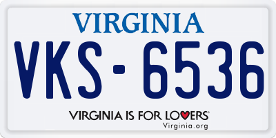 VA license plate VKS6536