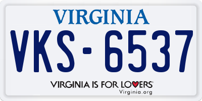 VA license plate VKS6537