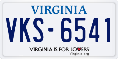 VA license plate VKS6541