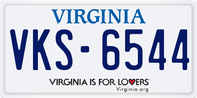 VA license plate VKS6544
