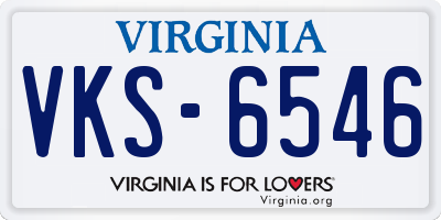 VA license plate VKS6546