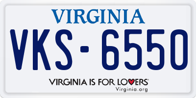 VA license plate VKS6550