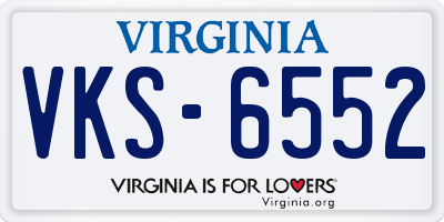 VA license plate VKS6552