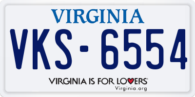 VA license plate VKS6554
