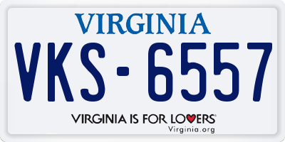 VA license plate VKS6557