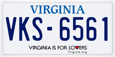 VA license plate VKS6561