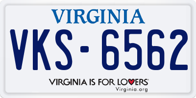 VA license plate VKS6562