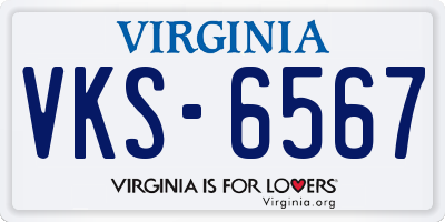 VA license plate VKS6567