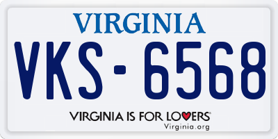 VA license plate VKS6568
