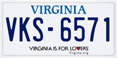 VA license plate VKS6571
