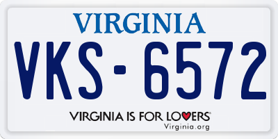 VA license plate VKS6572