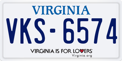 VA license plate VKS6574