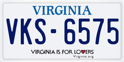 VA license plate VKS6575