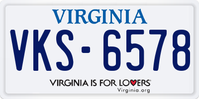 VA license plate VKS6578