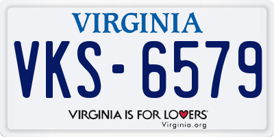 VA license plate VKS6579