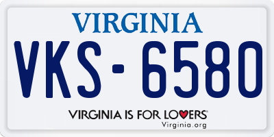 VA license plate VKS6580