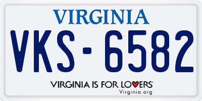VA license plate VKS6582