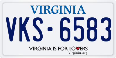 VA license plate VKS6583
