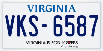 VA license plate VKS6587