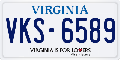 VA license plate VKS6589