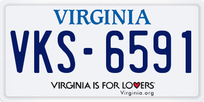 VA license plate VKS6591