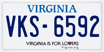 VA license plate VKS6592